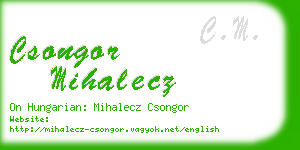 csongor mihalecz business card